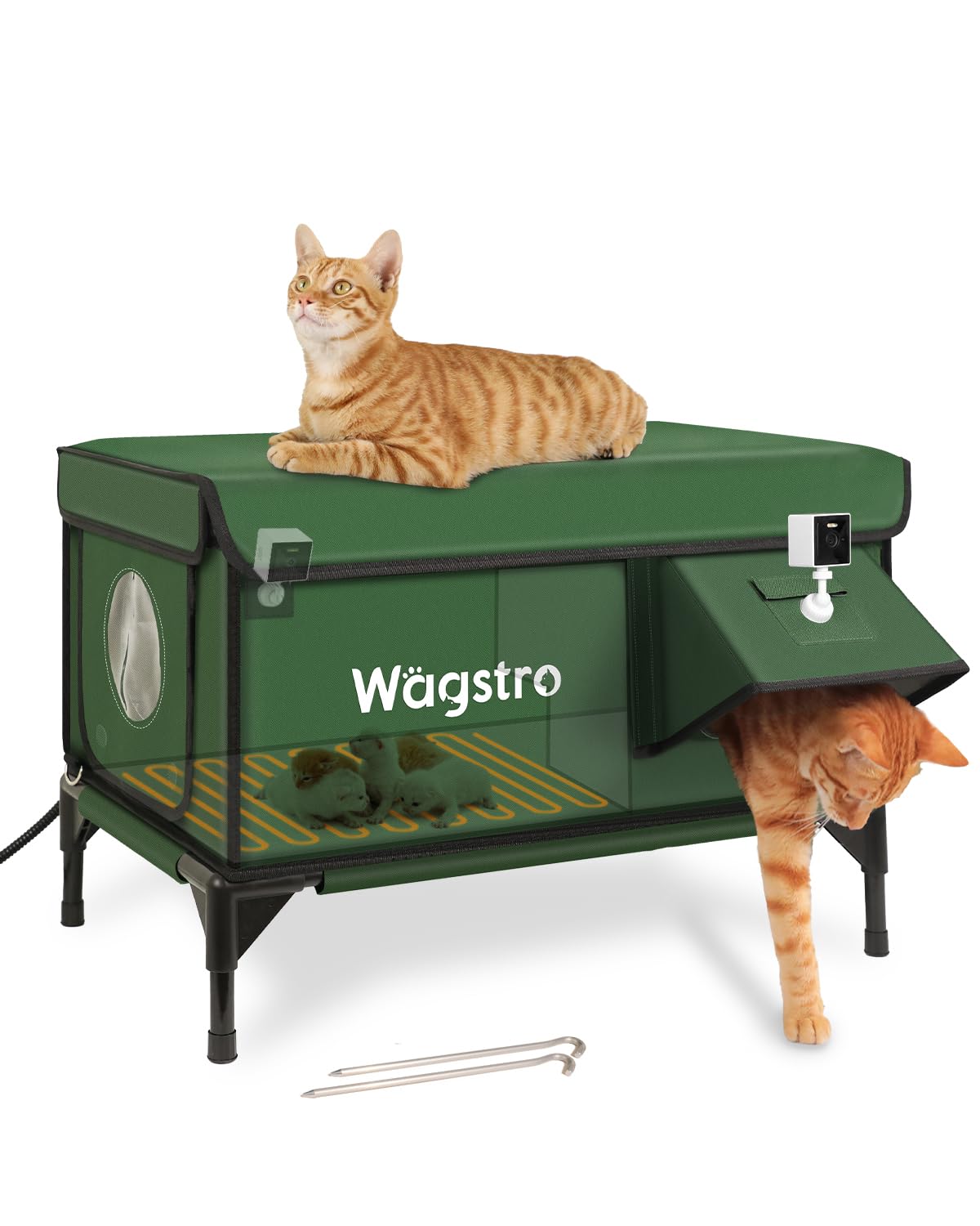 Wagstro camara 2K para exterior, monitoreo seguro de gatos al aire libre