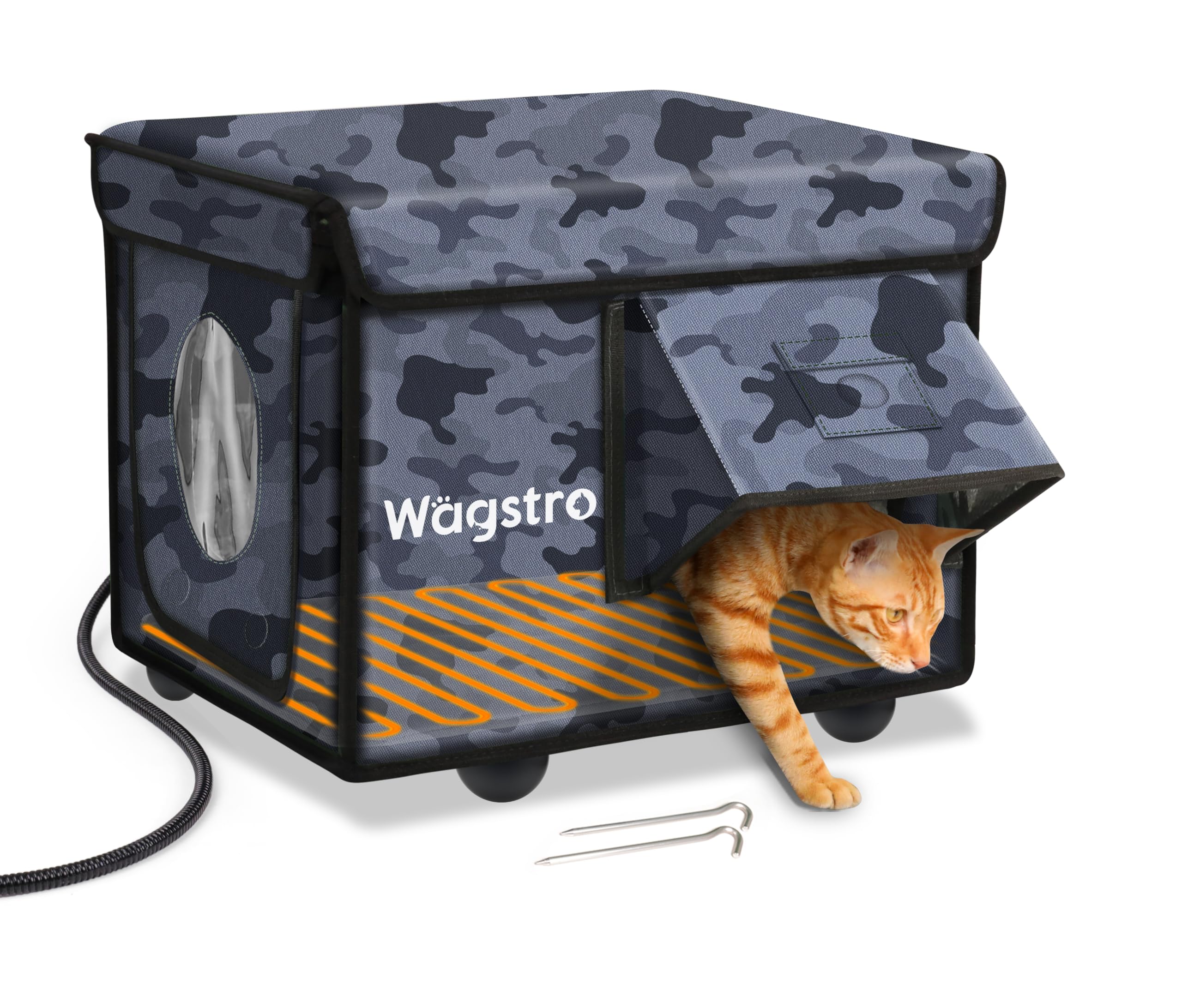 Wagstro casa gato caliente exterior refugio cálido para clima frío.