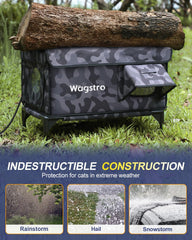 Wagstro casa-gato-calor-base-elevada: mantiene seco el interior.