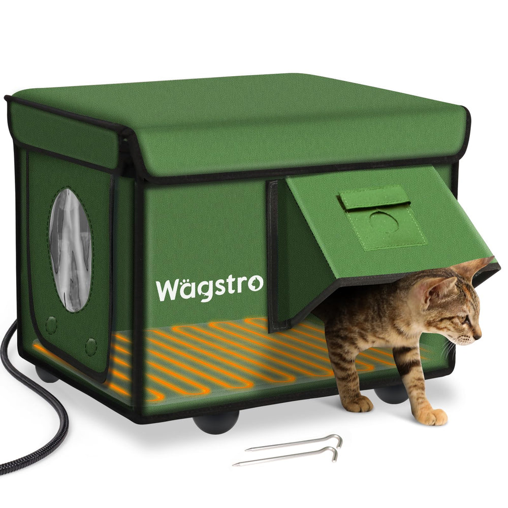 Casa Wagstro para gatos caliente exterior: refugio cálido para días fríos.