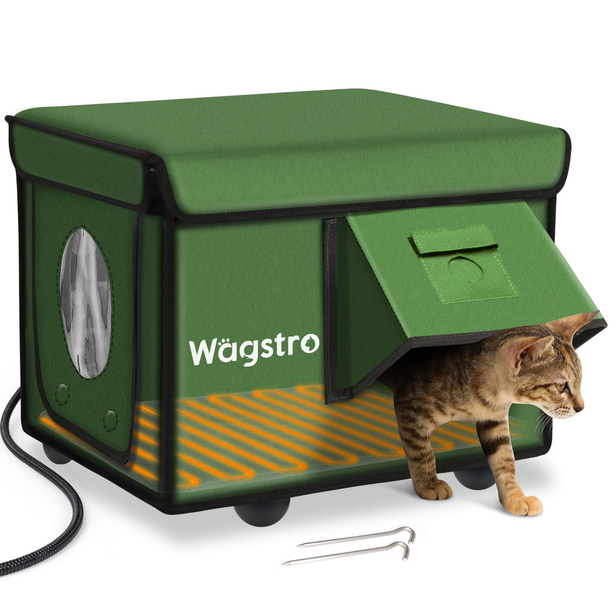 Casa Wagstro para gatos caliente exterior: refugio cálido para días fríos.