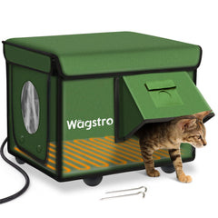 Casa Wagstro para gatos caliente exterior: refugio cálido para días fríos.