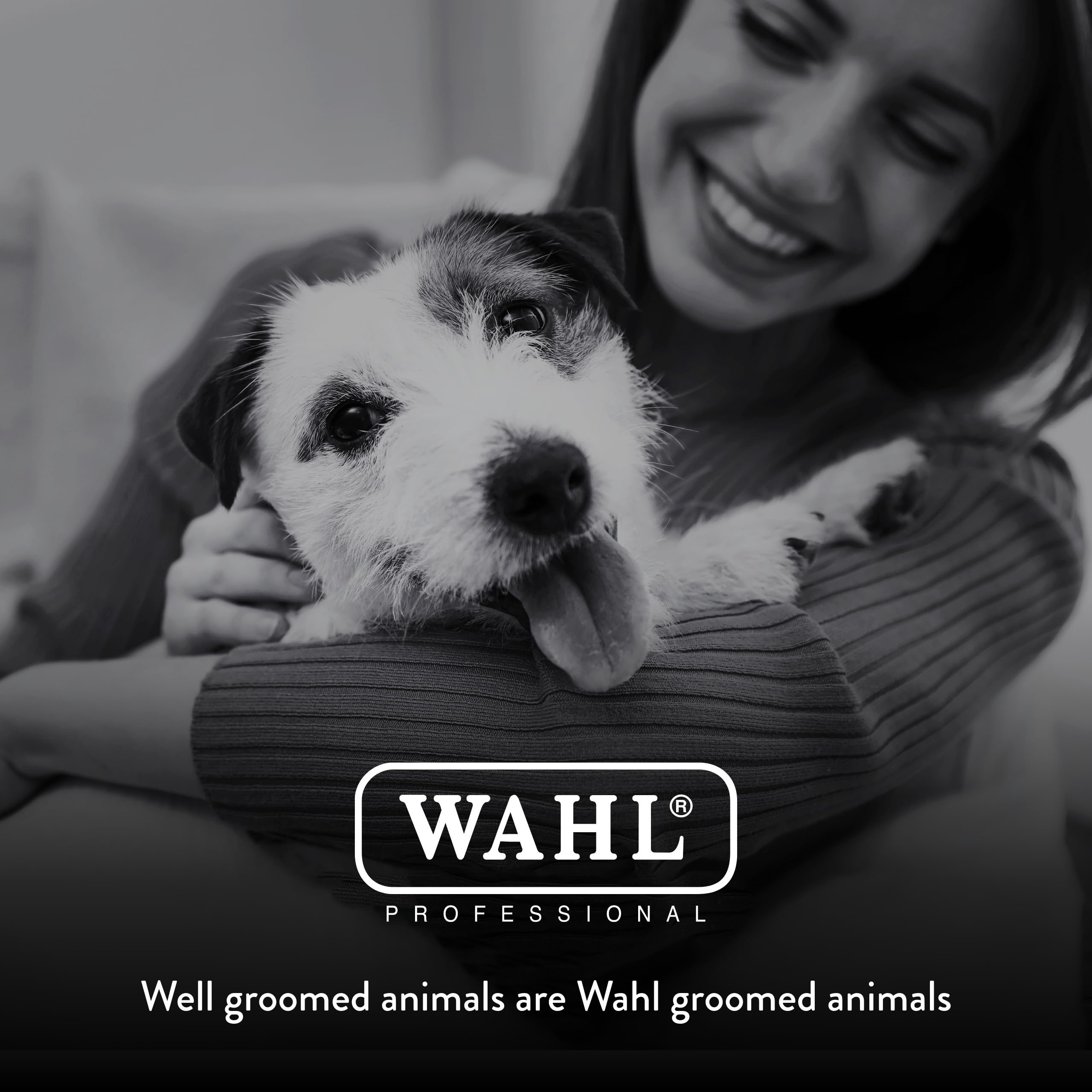 Uso en pelajes de grandes mascotas con Wahl 7F para resultados fiables.