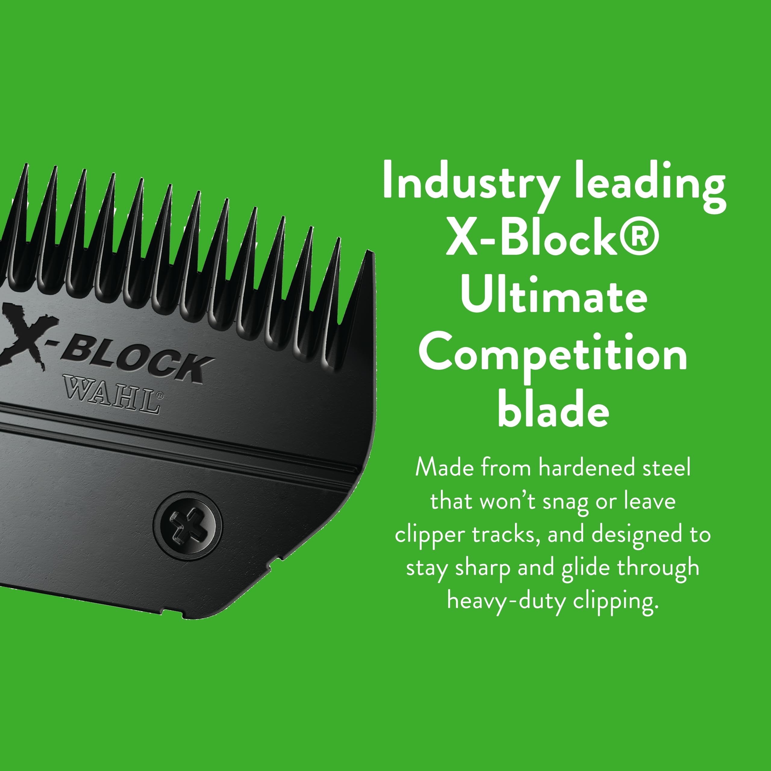 Cuchilla Wahl X-Block Ultimate en clipper, montaje rápido y fiable.
