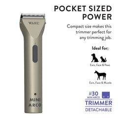 Wahl MiniArco; acoples guía; ajustes rápidos para longitudes variables.