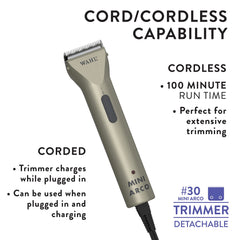Wahl MiniArco; hoja de corte 30; precisión en acabados finos.