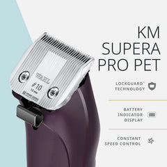 Wahl Pro Animal KM Supera con dos baterías intercambiables para sesiones largas.
