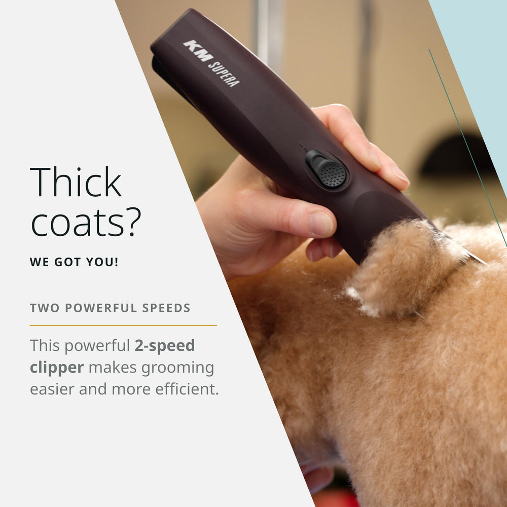 Wahl Pro Animal KM Supera con motor de bajo ruido y dos velocidades para mascotas tranquilas.