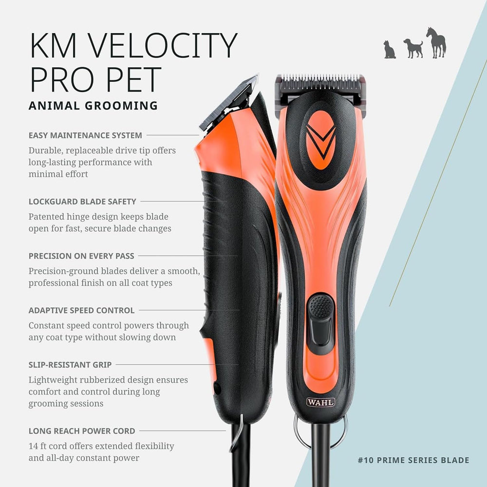 Wahl Pro Animal KM Velocity cortapelos para gato con hilos suaves y precisión.