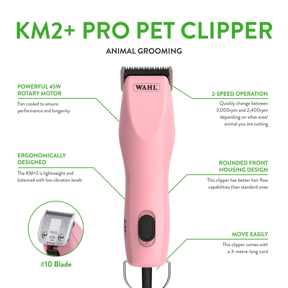 Wahl Pro Animal KM2+ enfoque silencioso y vibración baja para sesiones de cuidado sin estrés