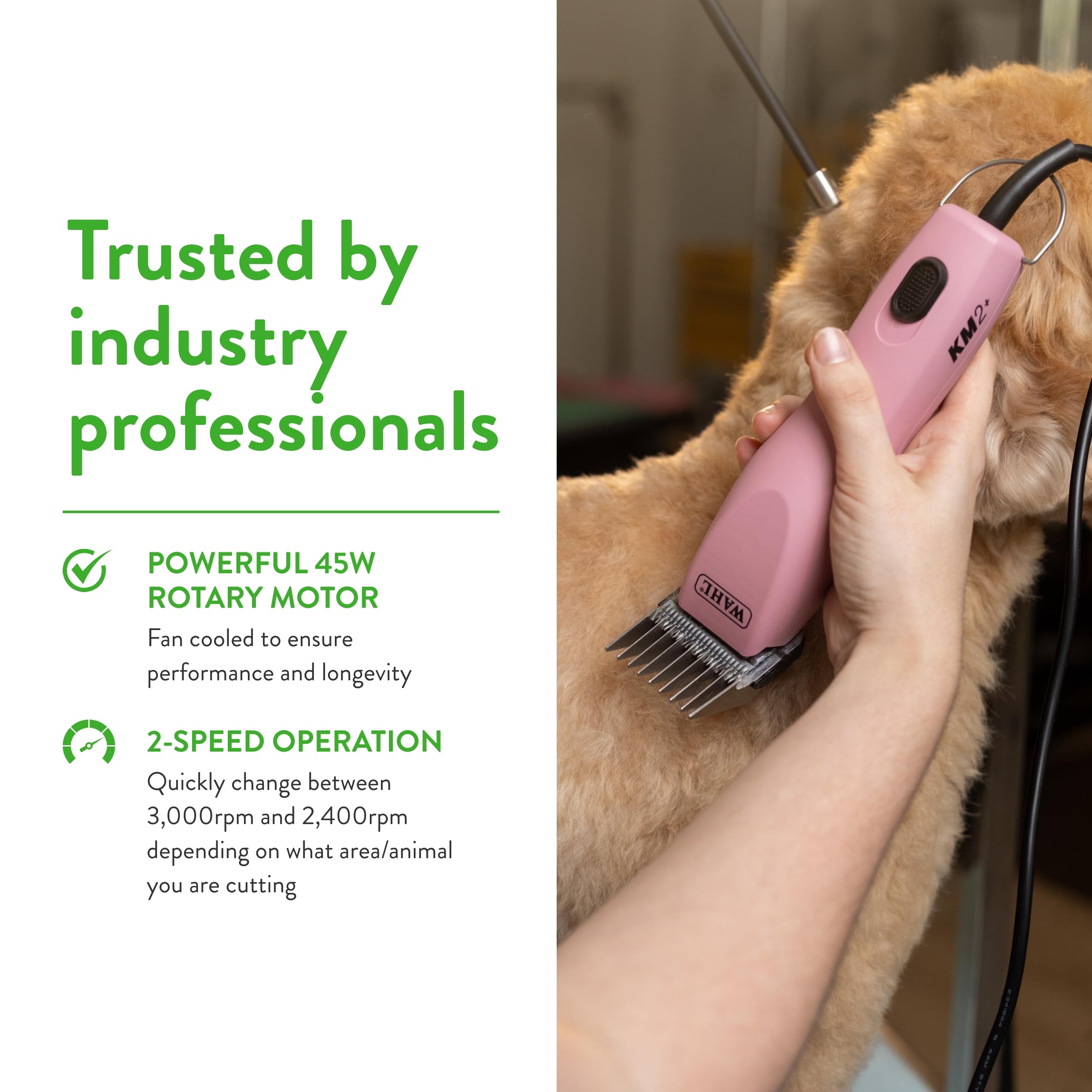 Wahl Pro Animal KM2+ diseño rosa elegante para uso profesional y en casa