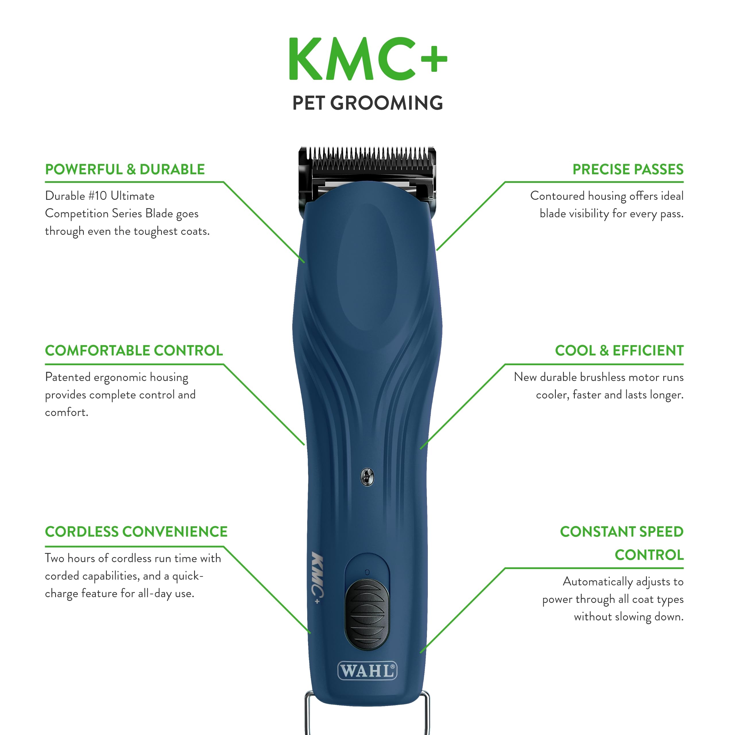 Wahl Professional Animal KMC+ hoja desmontable para cortes precisos.
