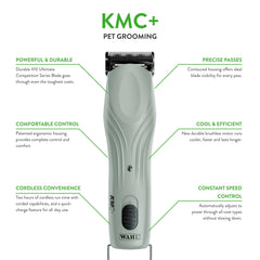 Wahl Professional Animal KMC+ mango ergonómico para sesiones de aseo cómodas.