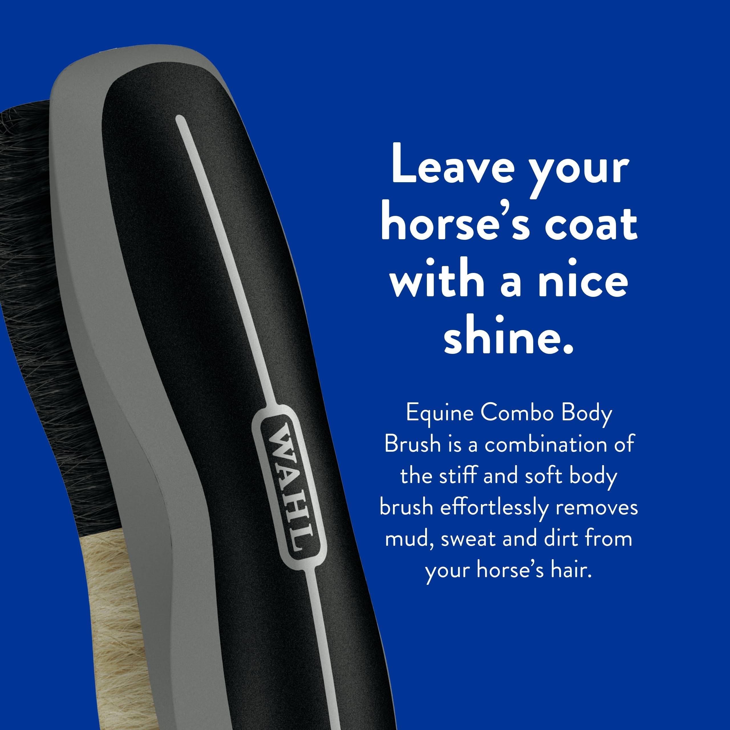 WAHL combinación de cepillos para grooming de caballo, resultados visibles