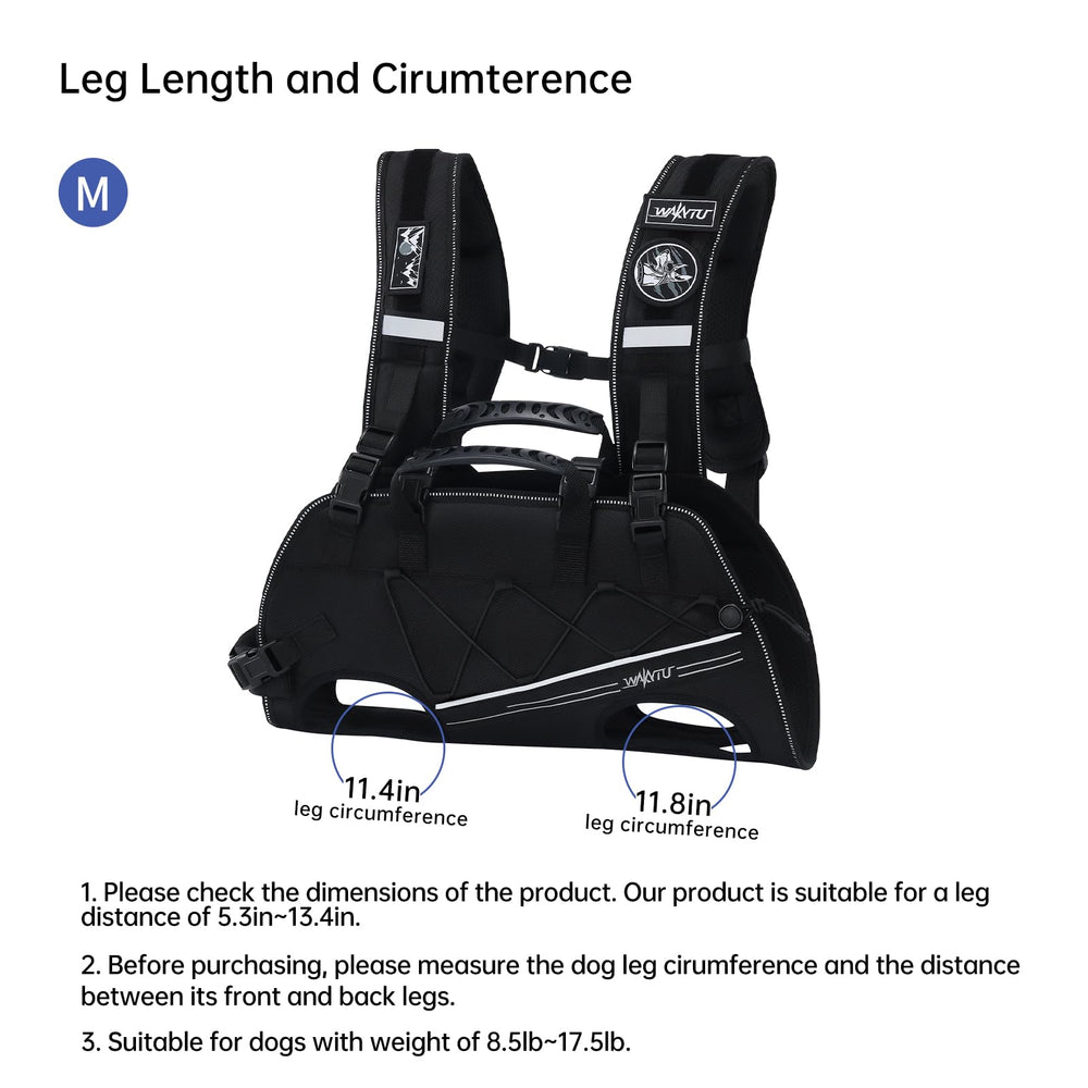 Wakytu soporte-cuerpo-completo, ofrece estabilidad y seguridad para perros durante el traslado.