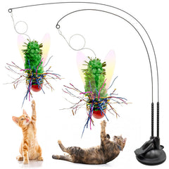 Walfront cabeza mosca verde interactiva para gato, ideal para estimular la caza.