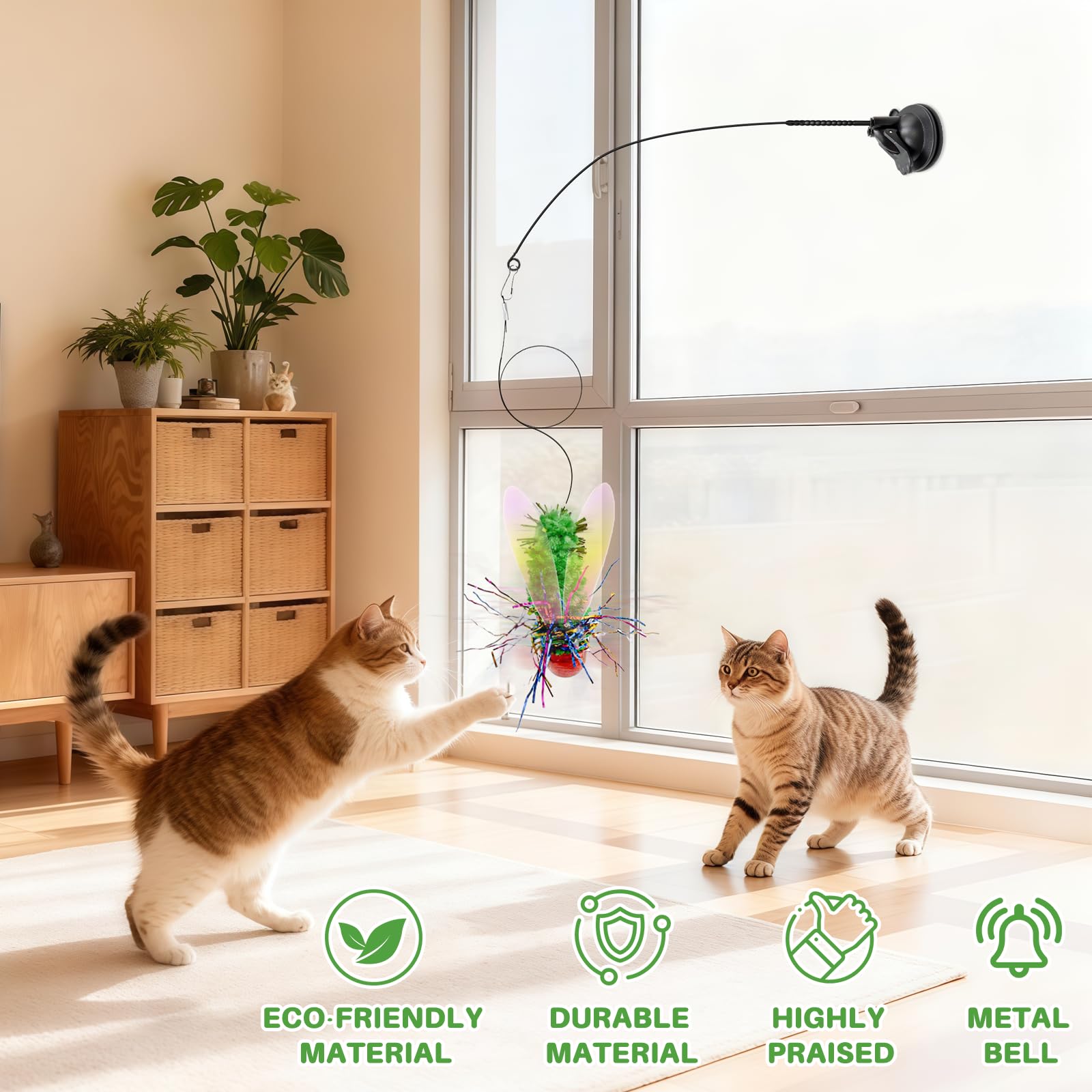 Walfront mosca verde suave y duradera, apta para gatitos y gatos adultos.