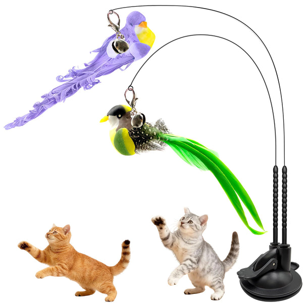 Walfront gatos teaser pajaro ventosa base: juego independiente seguro y estimulante.