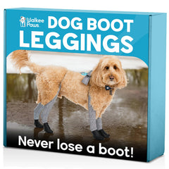 Walkee Paws botas impermeables para perros durante la caminata en lluvia o nieve.