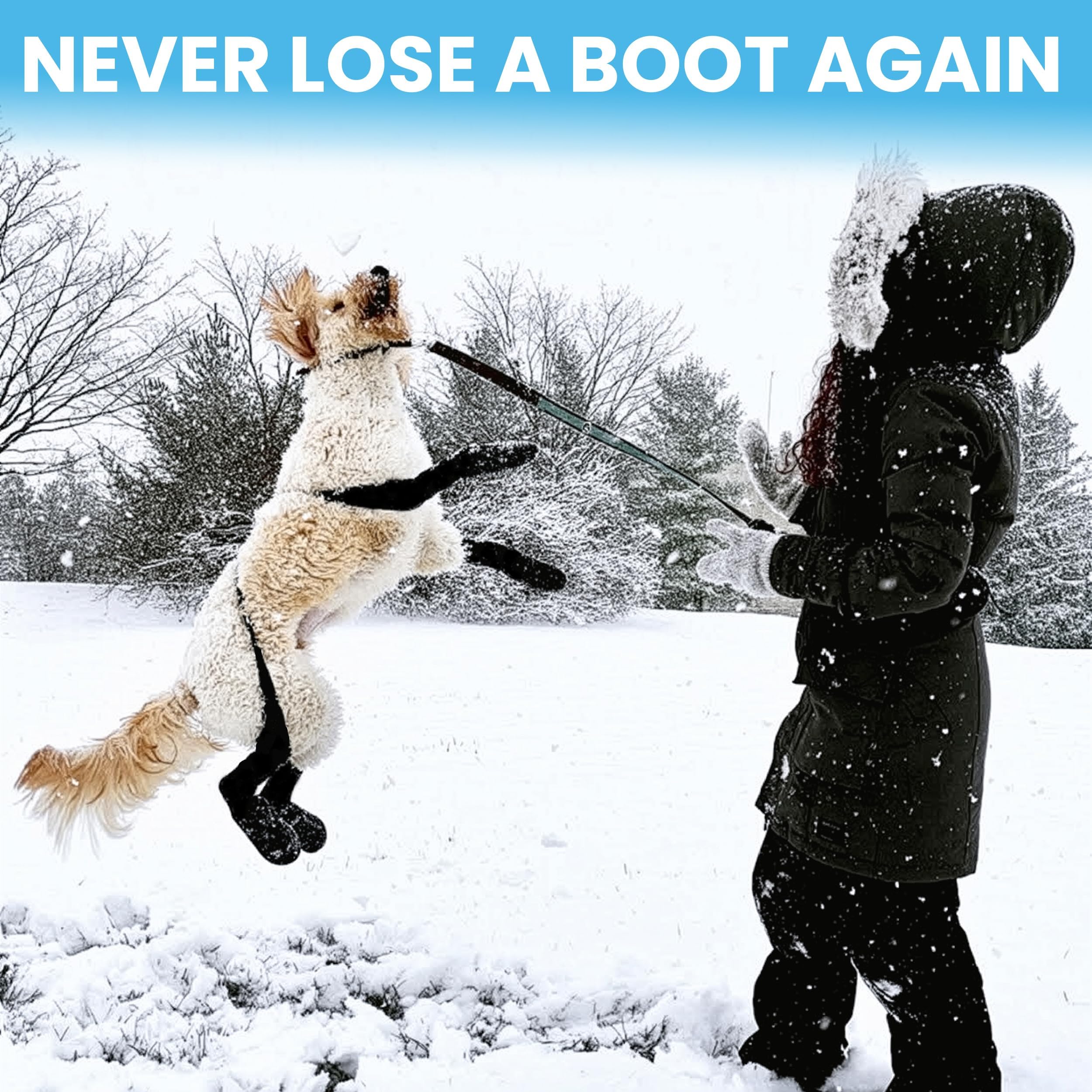 Walkee Paws mallas cubre-patas para proteger piernas en nieve.