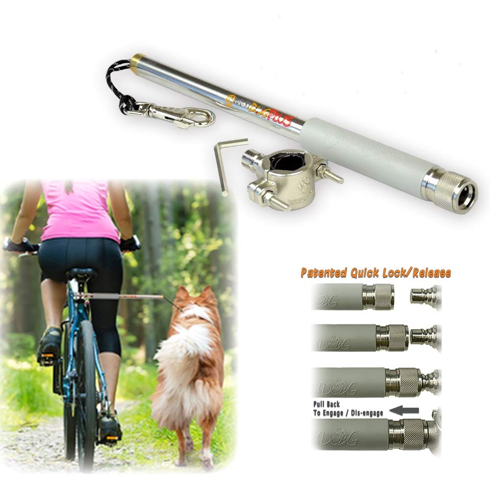 Walky Dog Plus instalación rápida para cambio entre bicicletas sin herramientas.