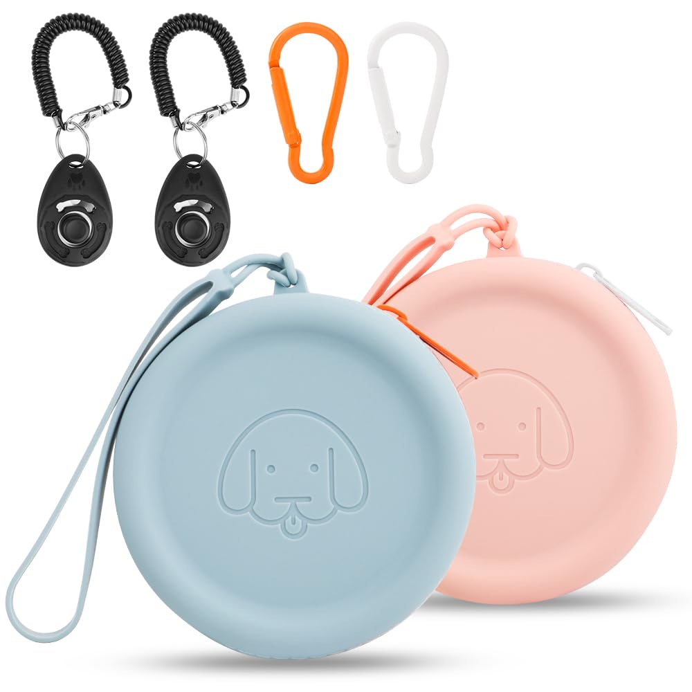 WallFID bolsa de golosinas para perros de silicona, compacta y fácil de llevar en paseos.