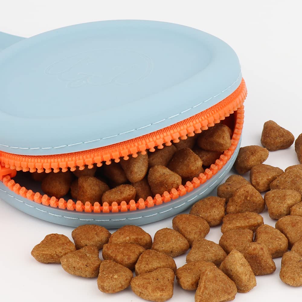 WallFID bolsa de golosinas para perros de silicona, dos piezas, fácil limpieza.