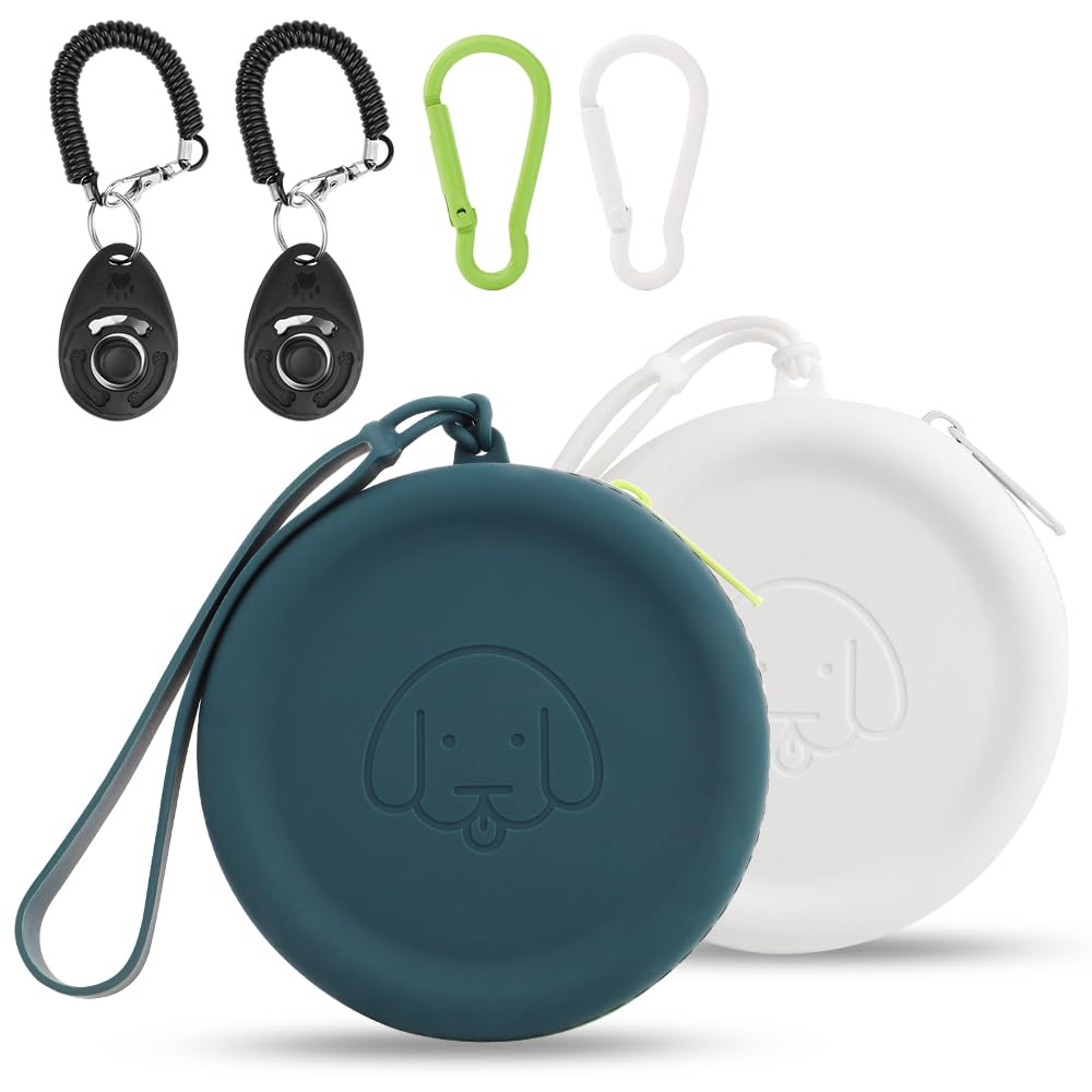 Wallfid bolsa de tratamientos en silicona para perro pequeña, fácil de llevar en paseos diarios.