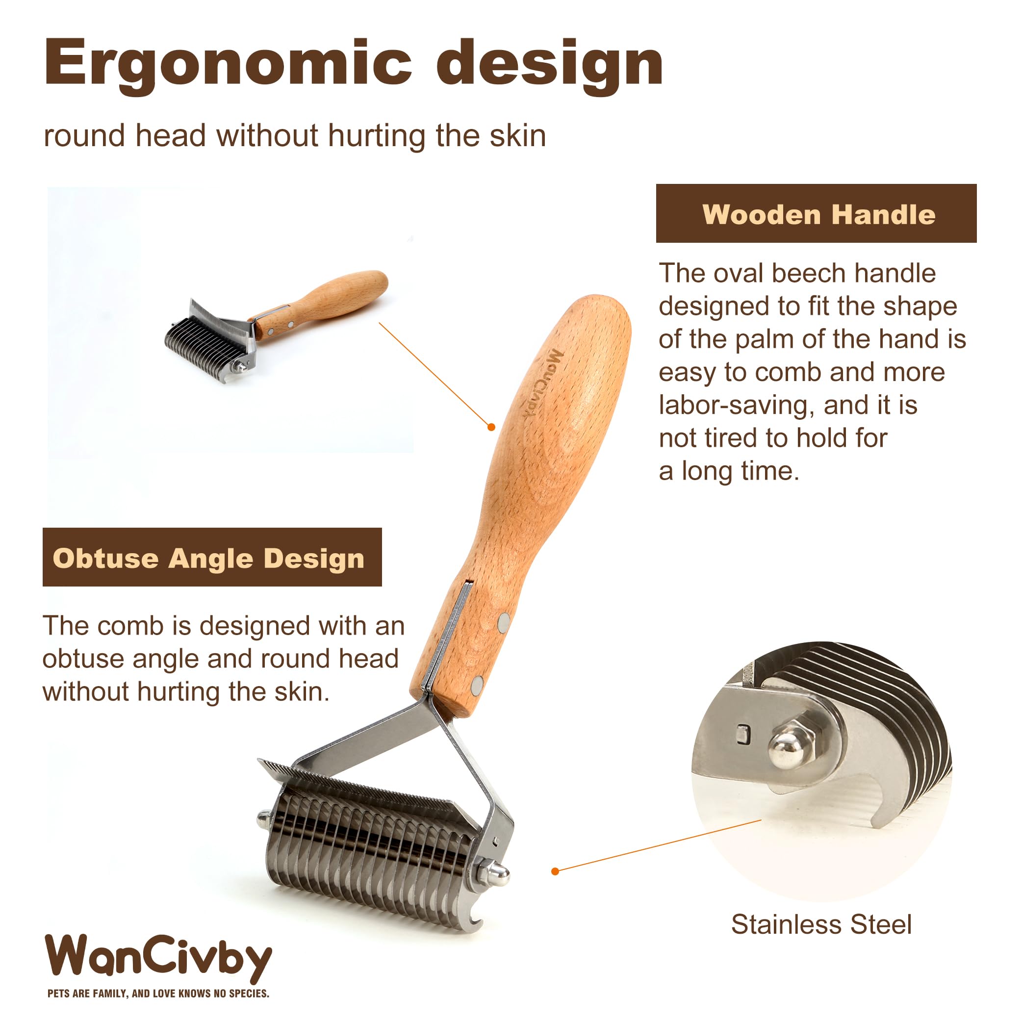 Wancivby mango ergonómico ovalado, agarre cómodo para sesiones prolongadas