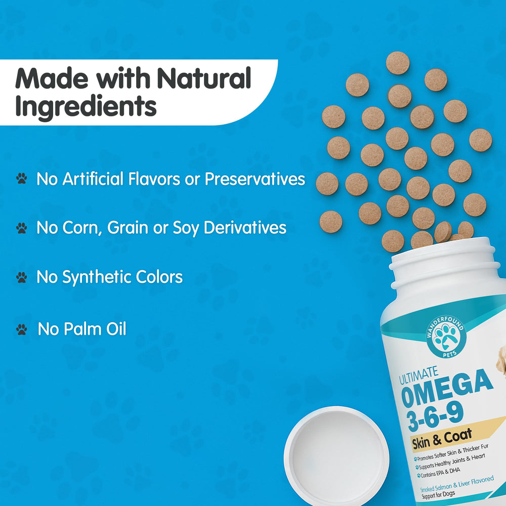 Wanderfound Pets omega3 para cerebro y corazones de perros.