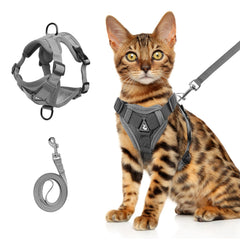 Wanheart arnés gato pecho ajustable para paseos cómodos y seguros.