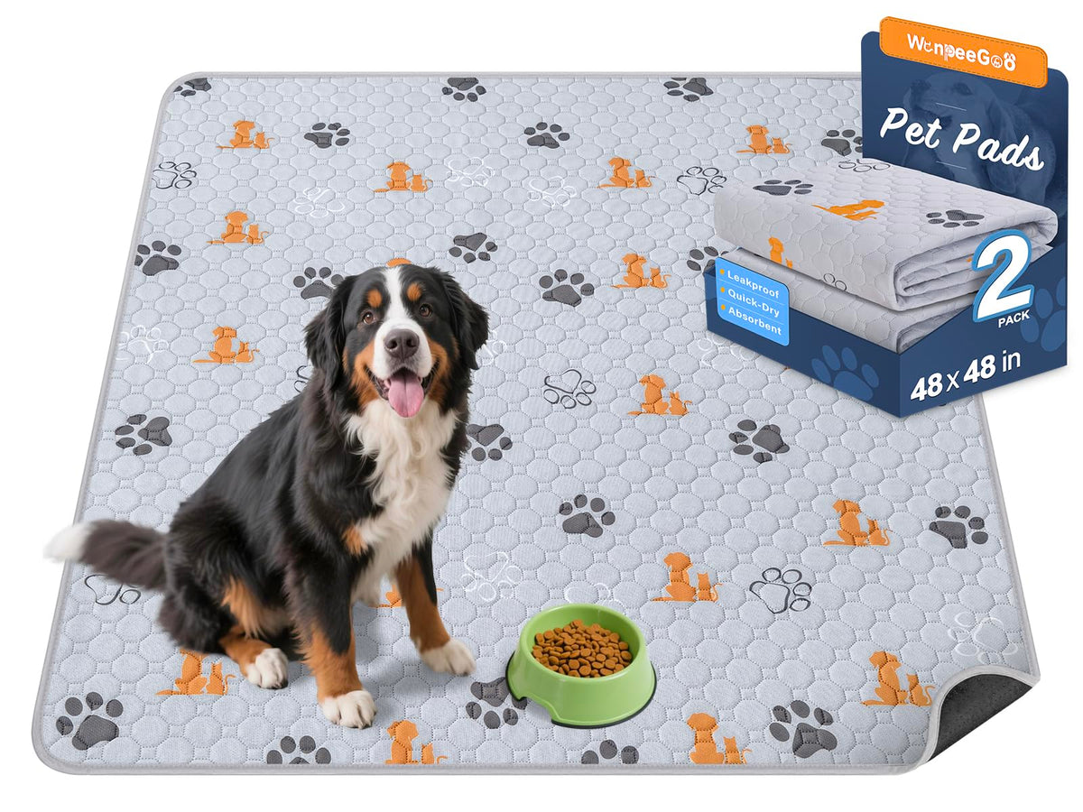 WanpeeGoo almohadillas lavables para perros, vista frontal, ideales para entrenamiento e higiene.