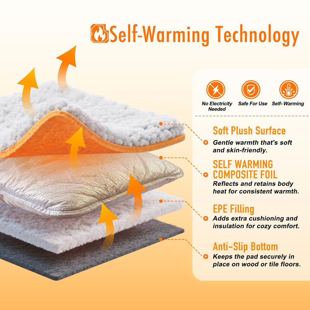 WanpeeGoo cama auto calentable superficie felpa suave y base antideslizante