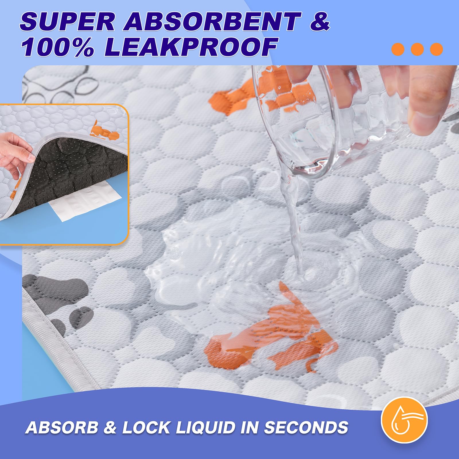 WanpeeGoo tejido superabsorbente mantiene la superficie seca durante el uso.