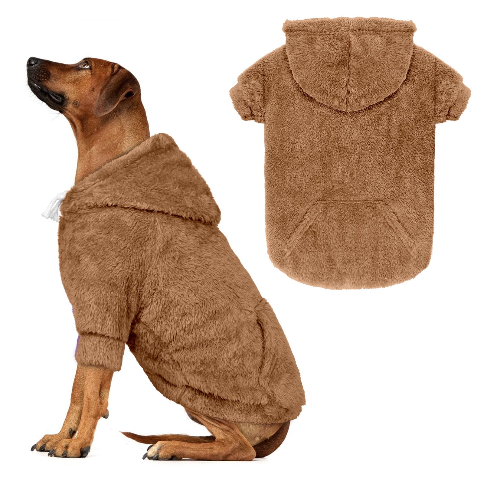Waoduld sudadera para perro grande 5XL, forro polar doble cara, abrigo suave para paseos.