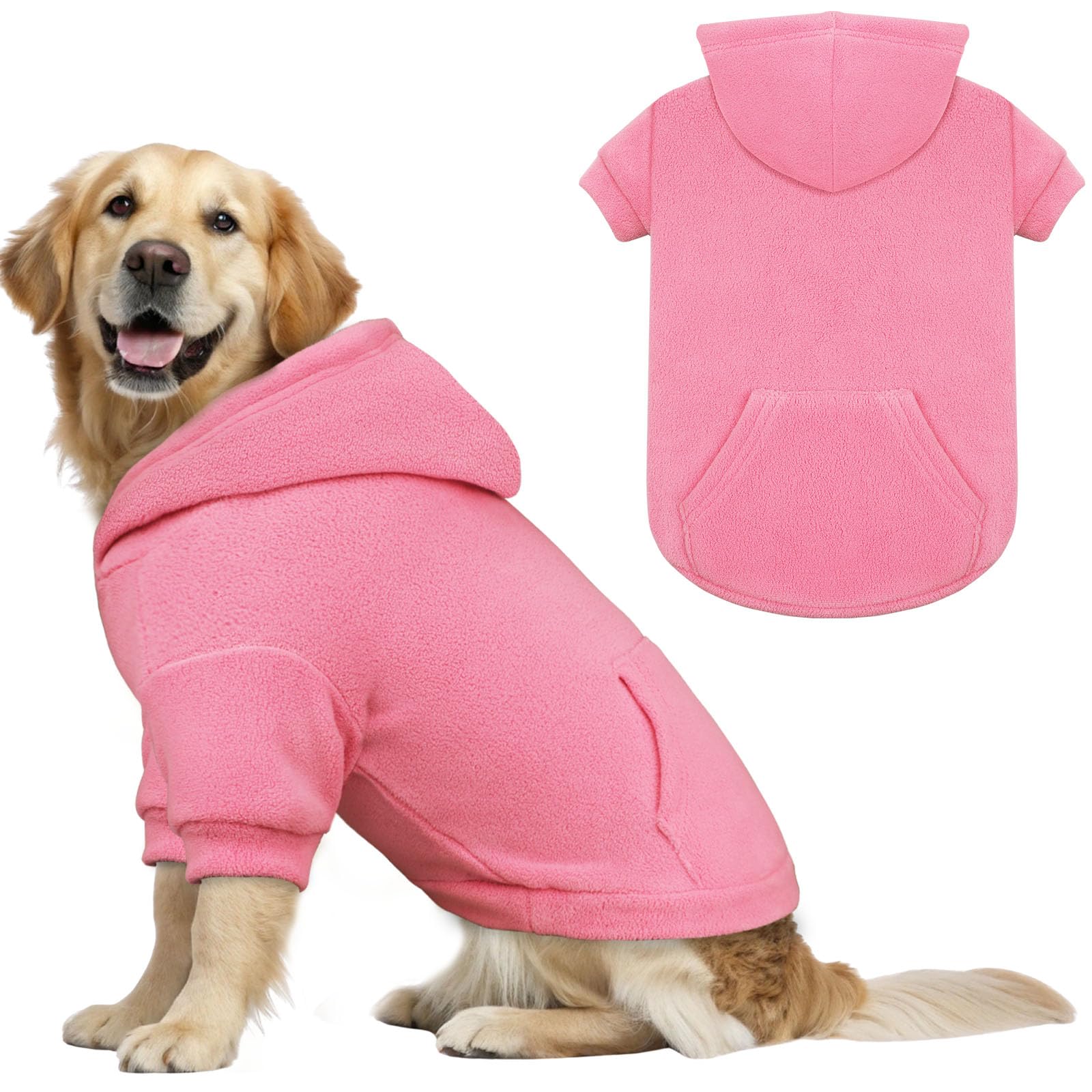 Waoduld sudadera grande rosa con capucha; ideal para paseos fríos.