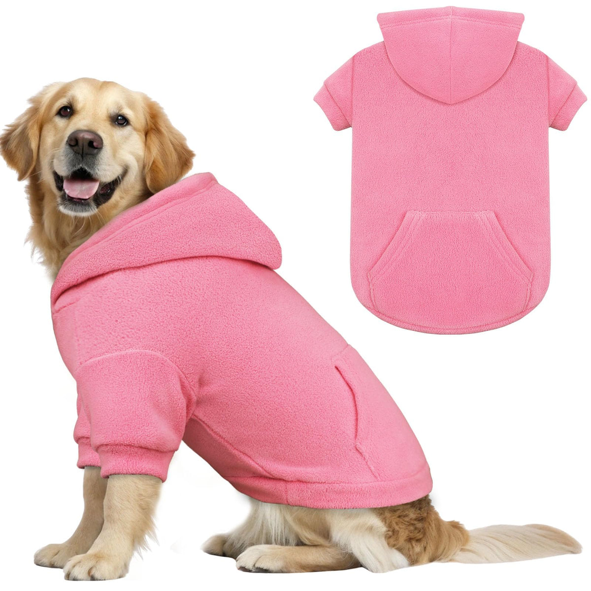 Waoduld sudadera grande rosa con capucha; ideal para paseos fríos.