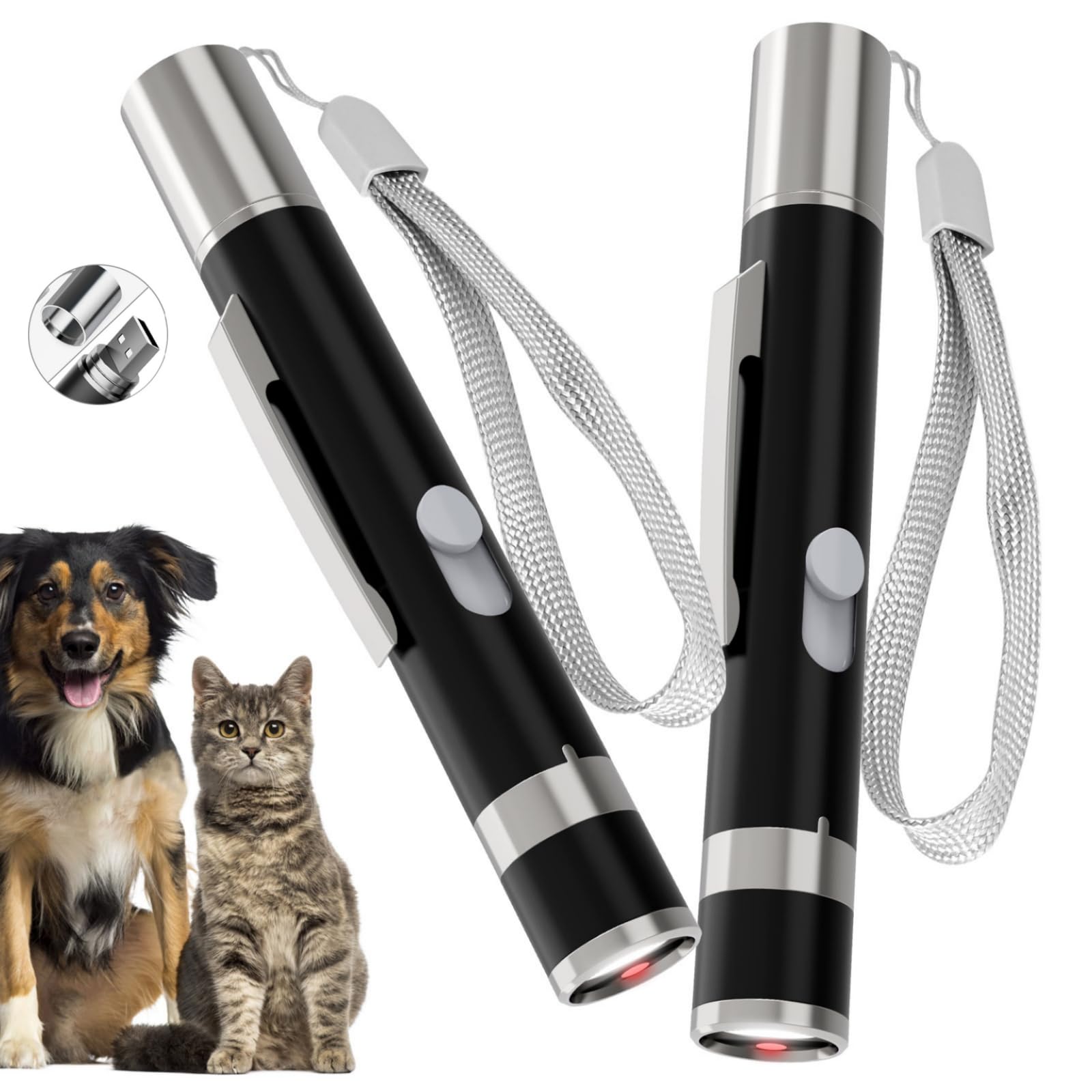 Puntero para gatos waputne con clip metálico, ideal para juego interior diario.