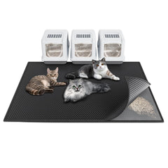 Alfombra para arena de gato Waretary XL captura partículas y mantiene el piso limpio