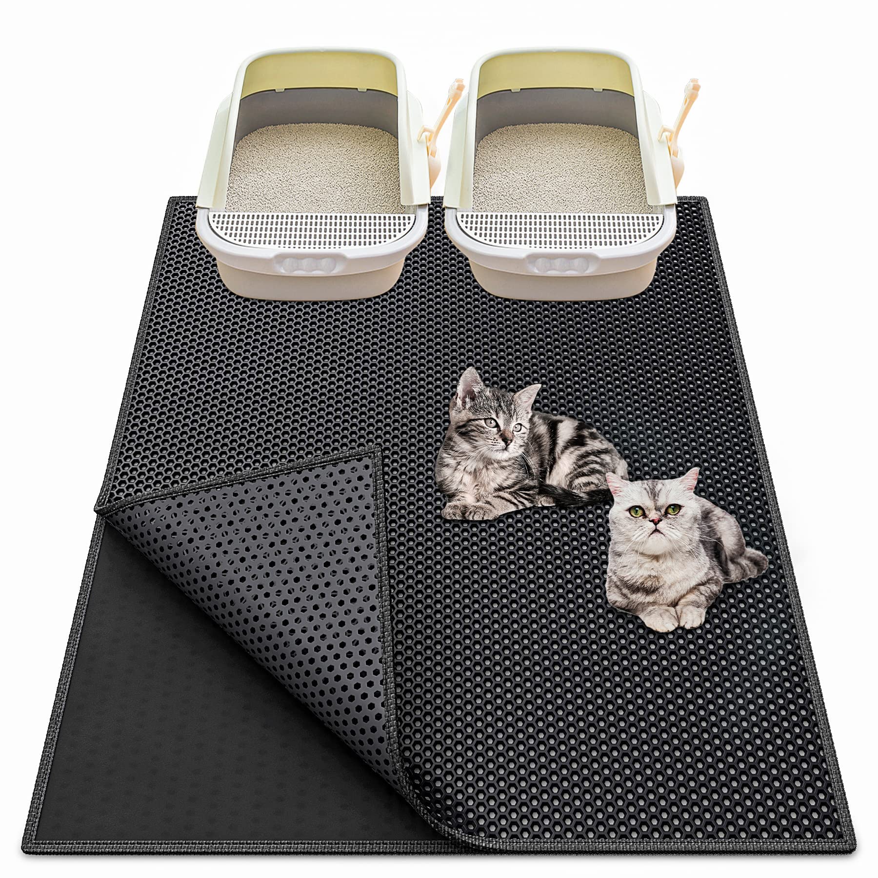 Alfombrilla Waretary para caja de arena XL 36x30, captura arena