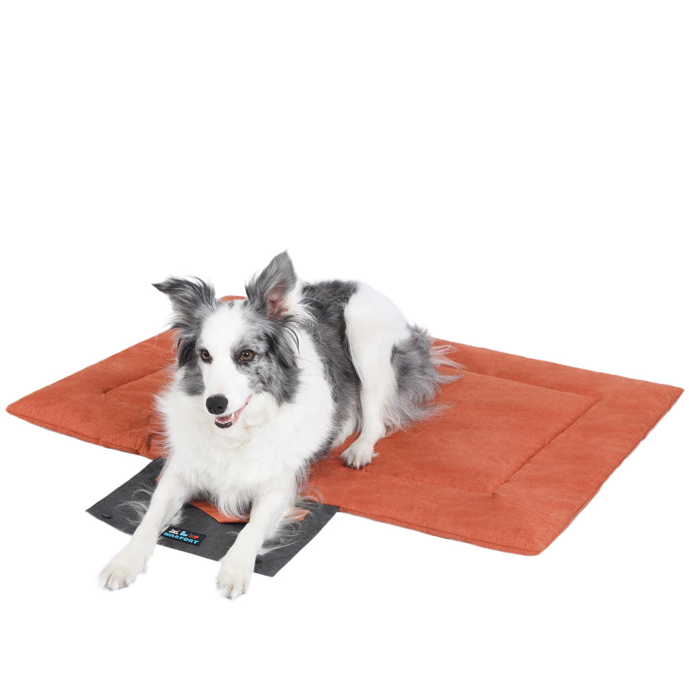 Warfort almohadilla para perro, vista exterior plegable en naranja, ideal para camping