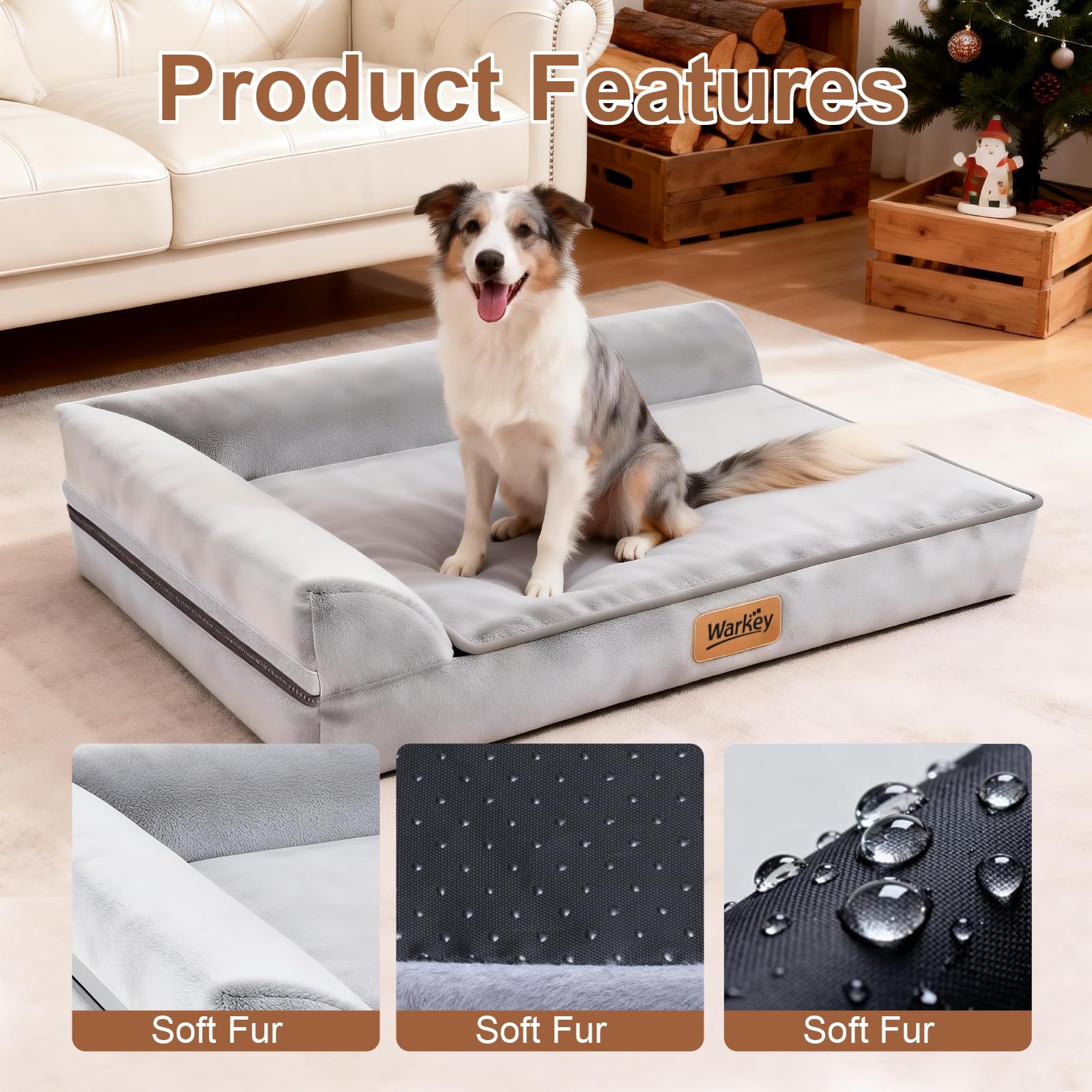 Cama WARKEY para perros medianos: funda exterior impermeable