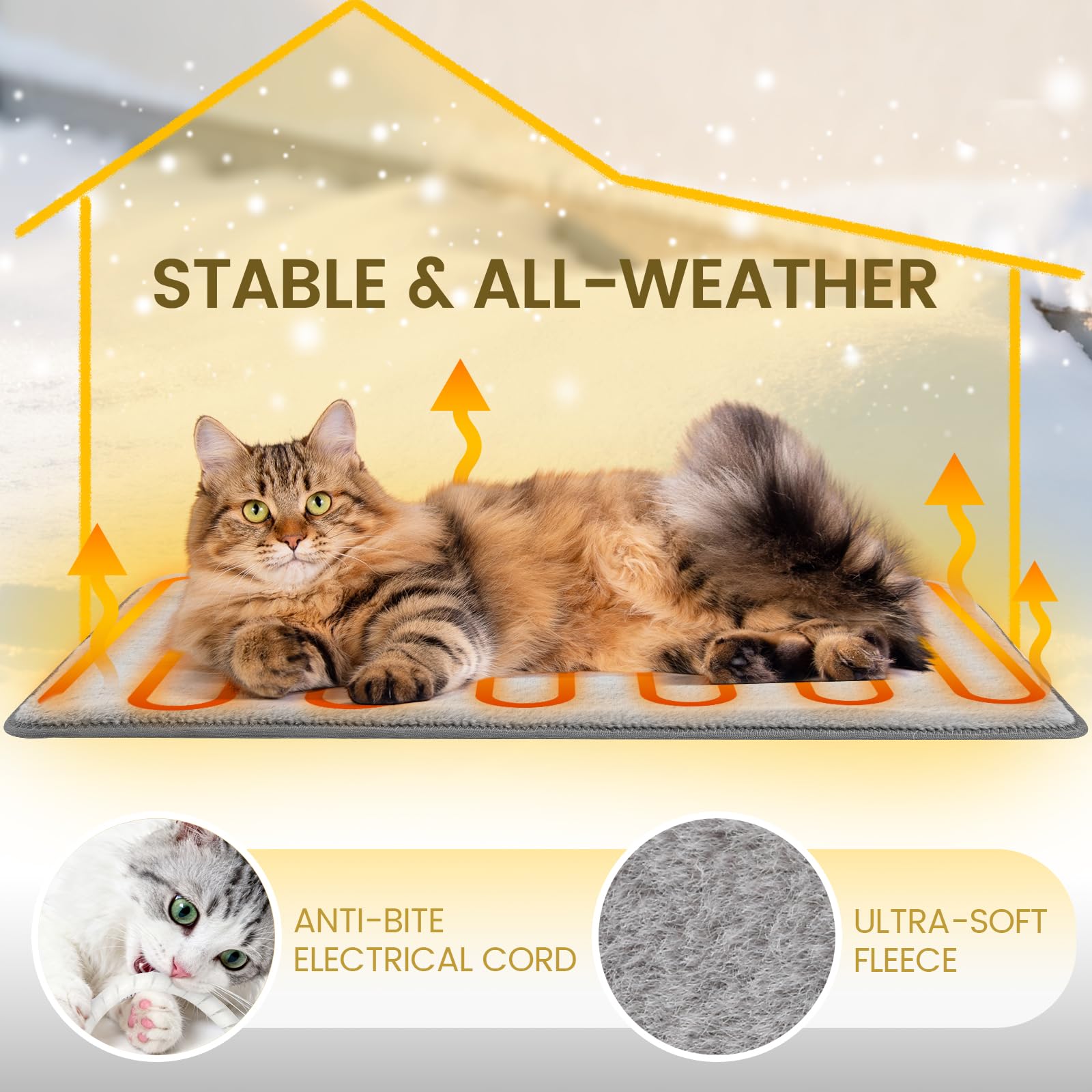 WARKEY casa-gato-aislada-impermeable: protección contra lluvia y viento.