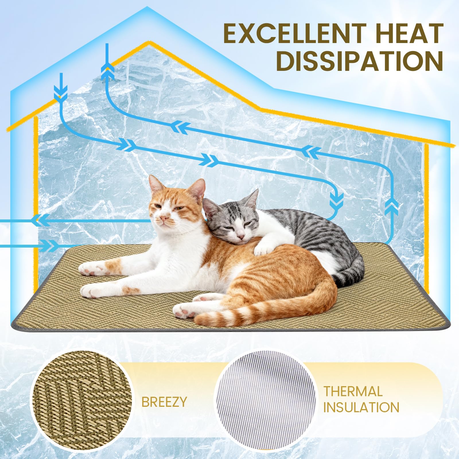 WARKEY casa amplia para gatos en exterior, descanso cómodo.