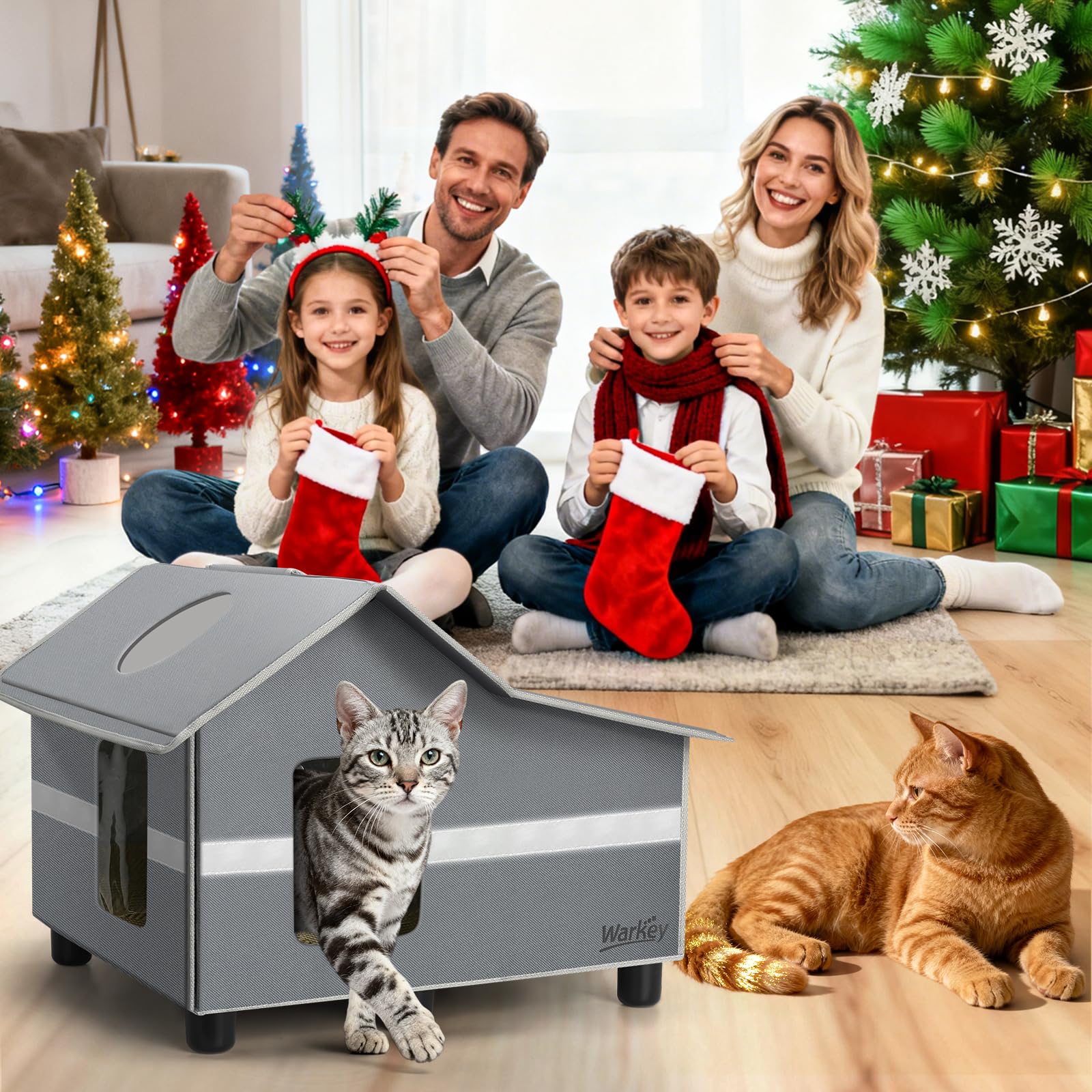 WARKEY casa para gatos plegable y portátil para camping o balcón.