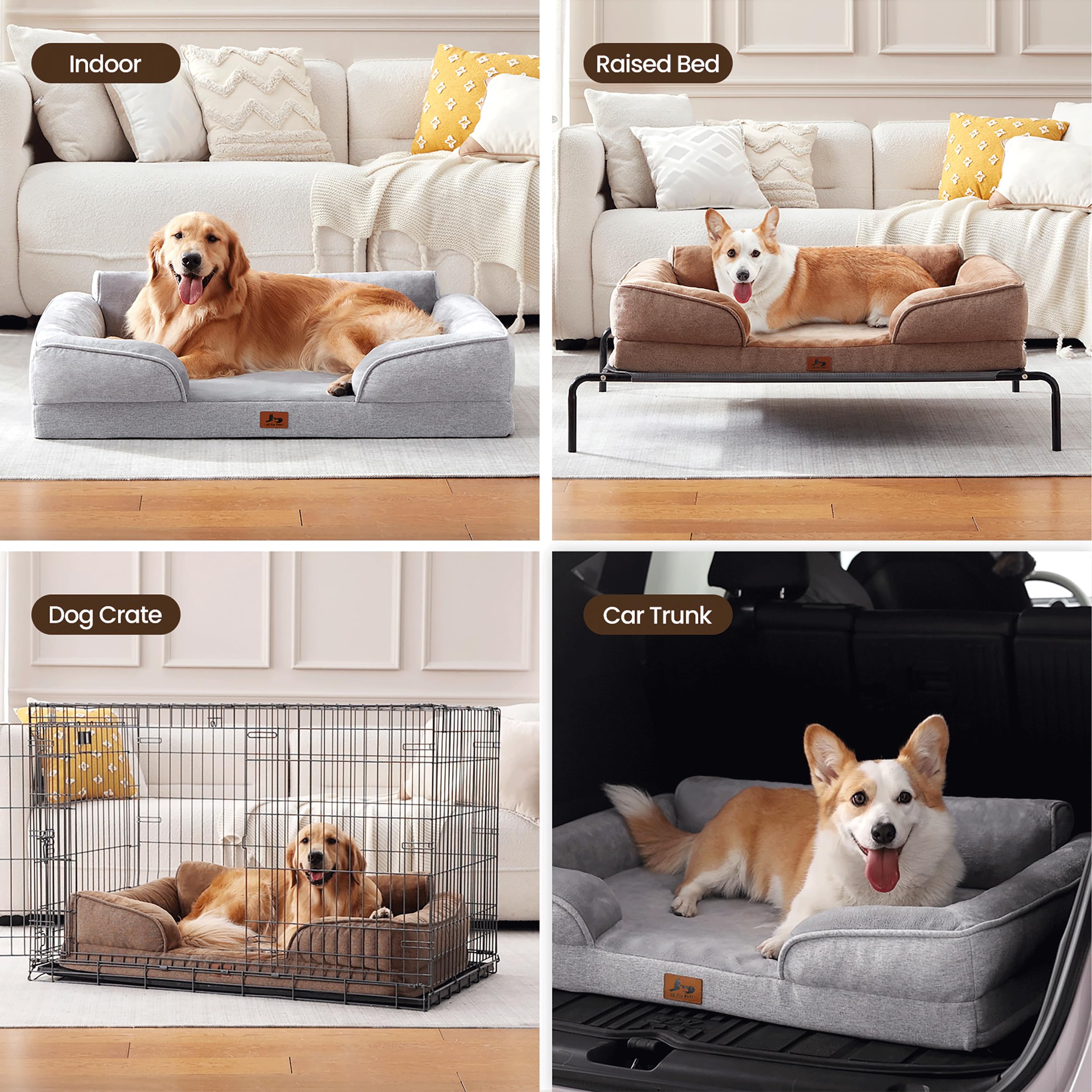 Sofá para mascotas Warmrest con forro de franela suave y cómodo.