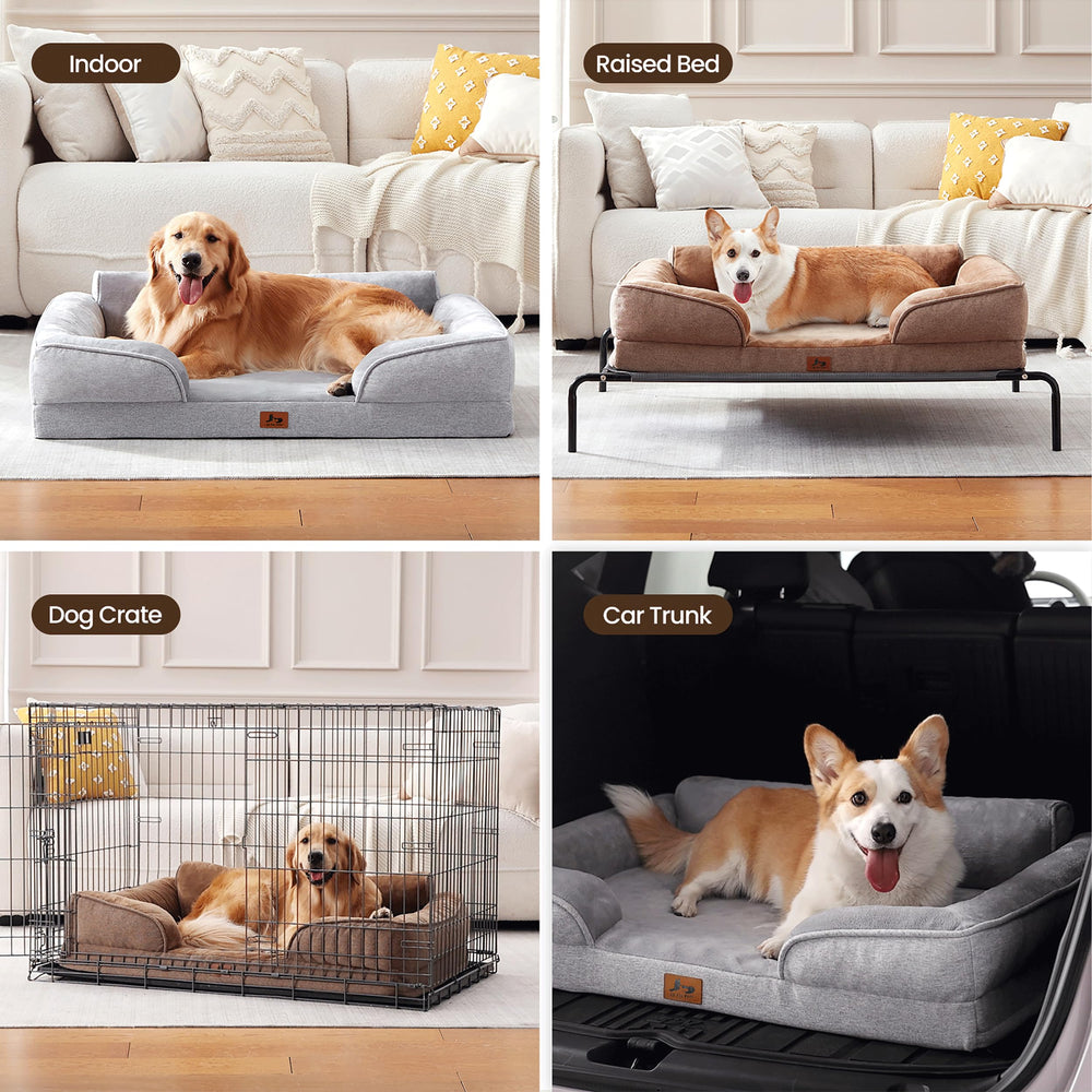 Sofá para mascotas Warmrest con forro de franela suave y cómodo.