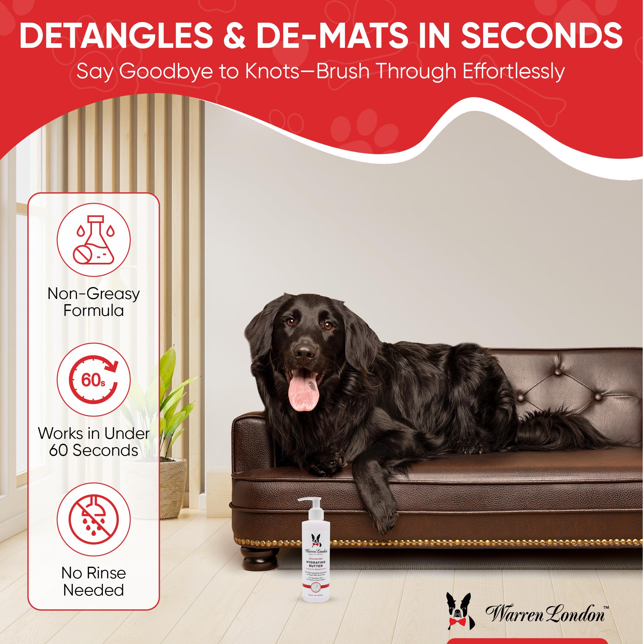 Warren London aloe vera para perros, calma irritación suave