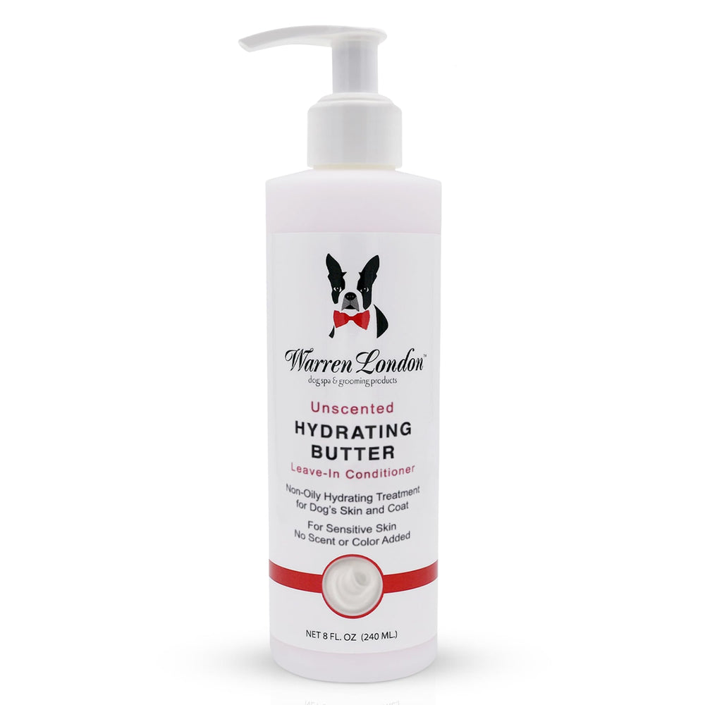 Warren London Mantequilla Hidratante para perros, botella, hidrata piel y pelaje.