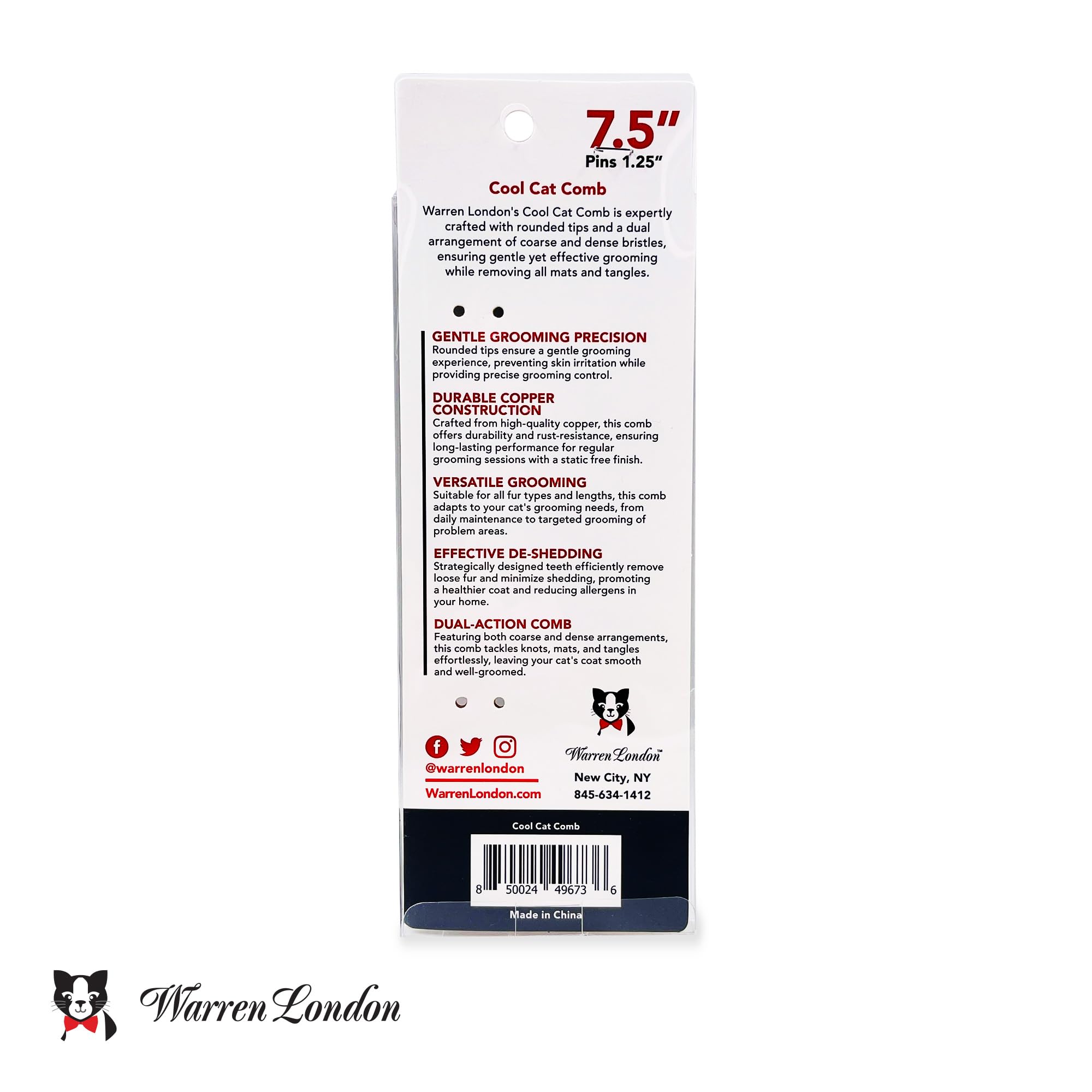 Acción dual del Warren London Cool Cat para cabello grueso y fino